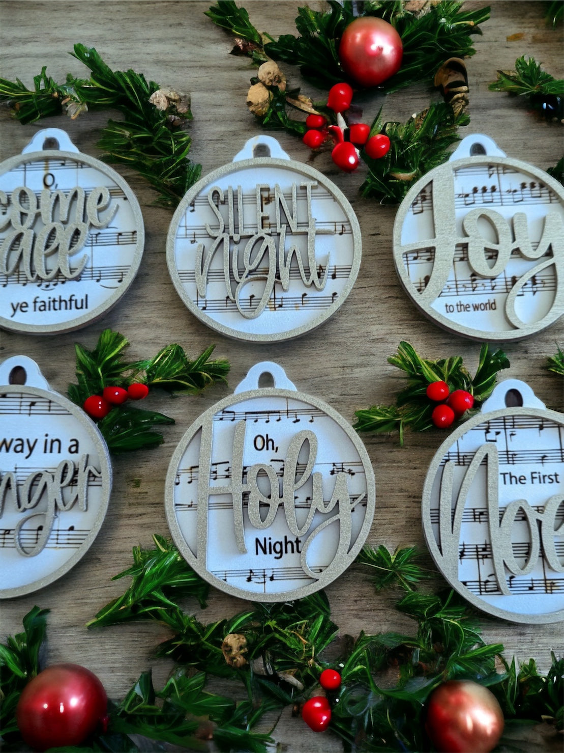 Christmas song ornaments